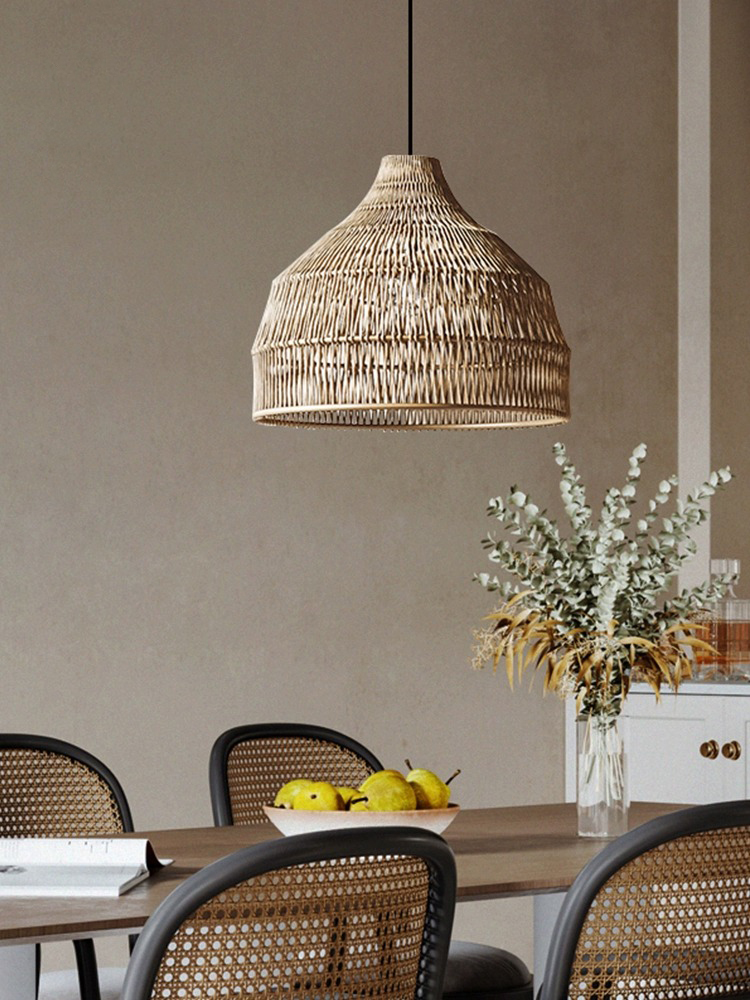 Outdoor Furniture Rh - Basit Yaratıcı Rattan kolye Işık Yemek