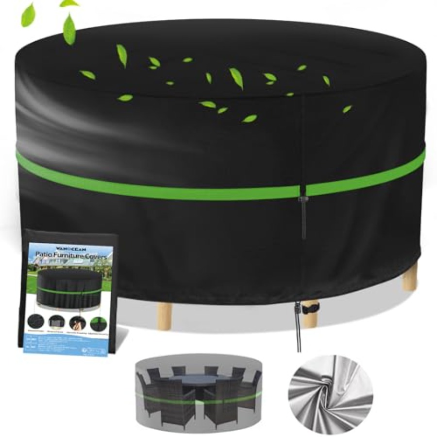 Outdoor Furniture Cover Waterproof - Yuvarlak Veranda Mobilya Örtüleri, %100 Su