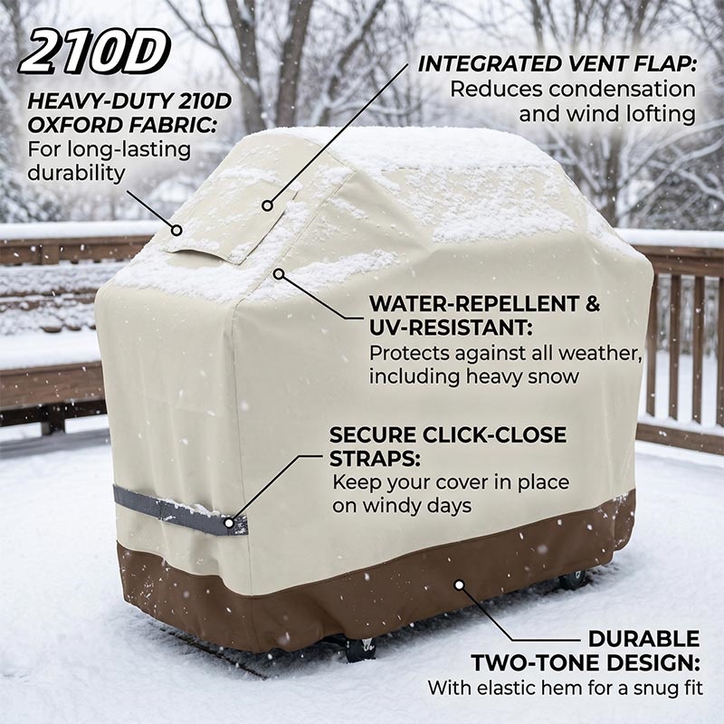 Outdoor Furniture Waterproof - 210D BBQ Bej Barbekü Izgarası Açık
