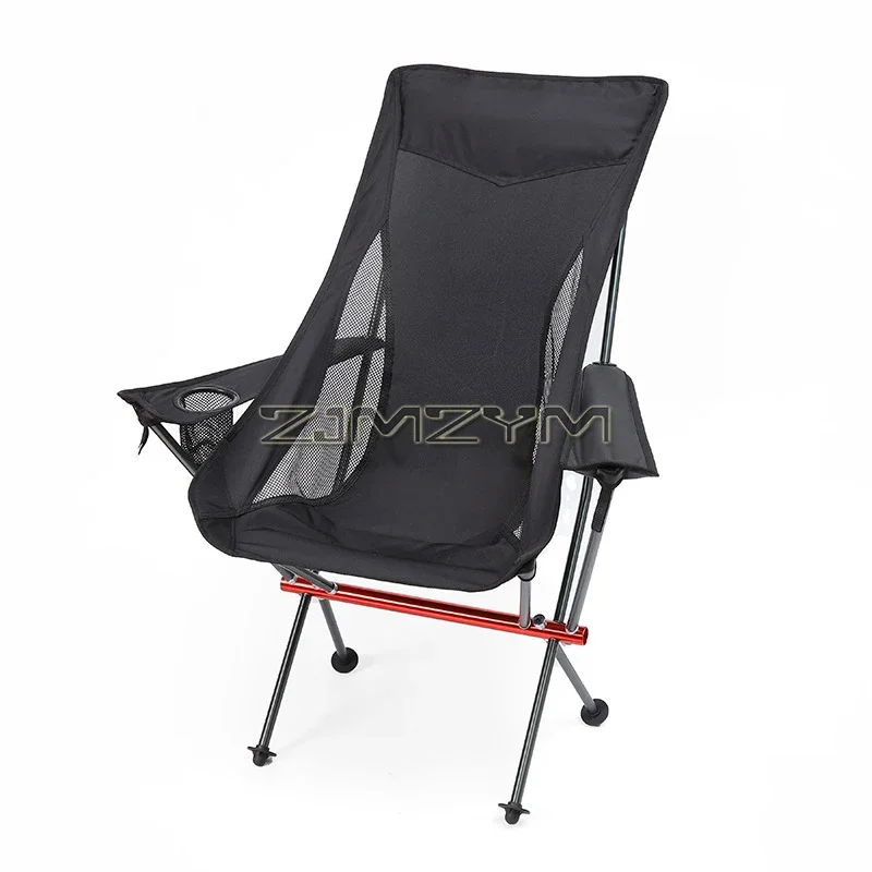 Outdoor Furniture Polywood - Yüksek Sırtlı Kamp Sandalyesi, Bardak Tutuculu