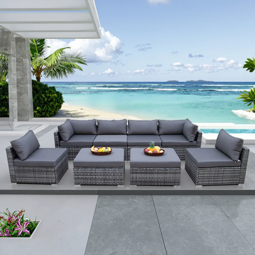 Outdoor Furniture Set With Fire Pit - Modern Dış Mekan Mobilyası Kanepe Veranda