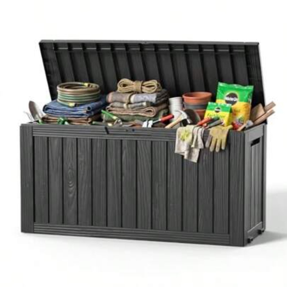 Outdoor Furniture Weatherproof - 90 Galonluk Dış Mekan Saklama Kutusu,