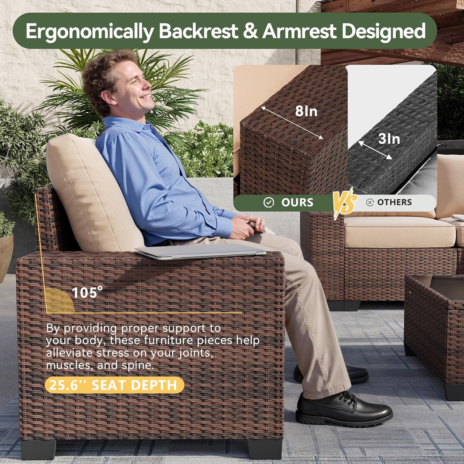 Geniş Kolçaklı ve 44 inç Ateş  - Outdoor Furniture Set With Fire Pit incelemesi ve fiyatı