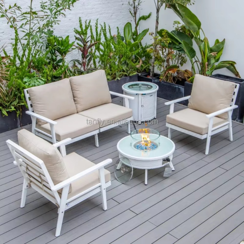 Villa Otel Dış Mekan Mobilya S - Outdoor Furniture Set With Fire Pit incelemesi ve fiyatı