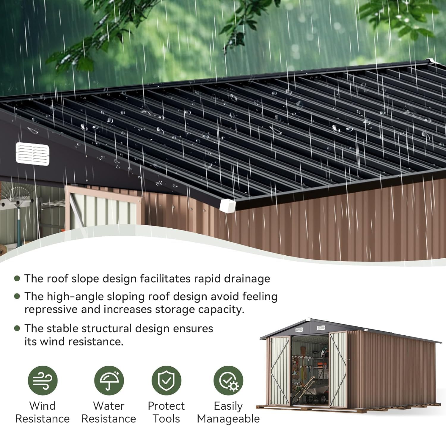 12 x 10FT Çift Menteşeli Geniş - Outdoor Furniture With Storage incelemesi ve fiyatı