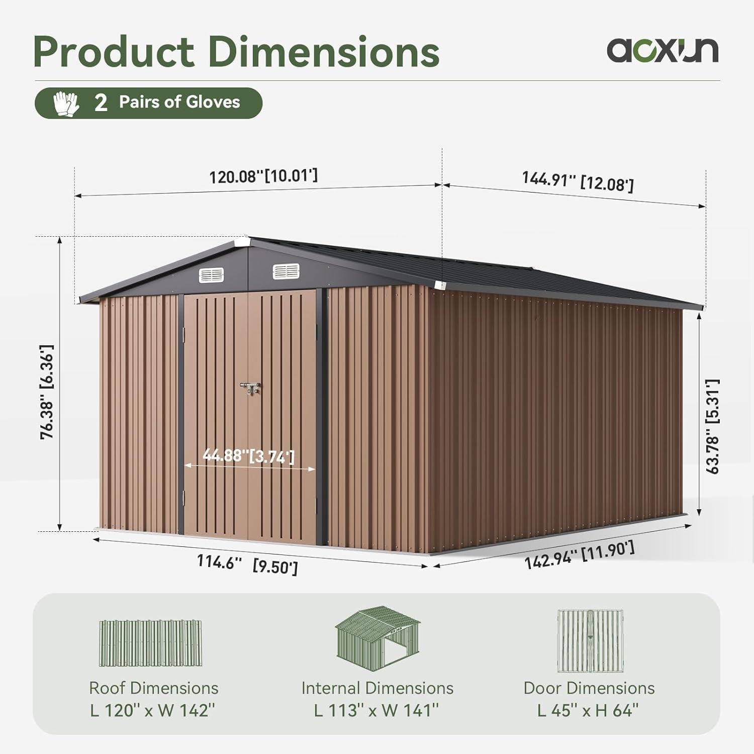 12 x 10FT Çift Menteşeli Geniş - Outdoor Furniture With Storage incelemesi ve fiyatı
