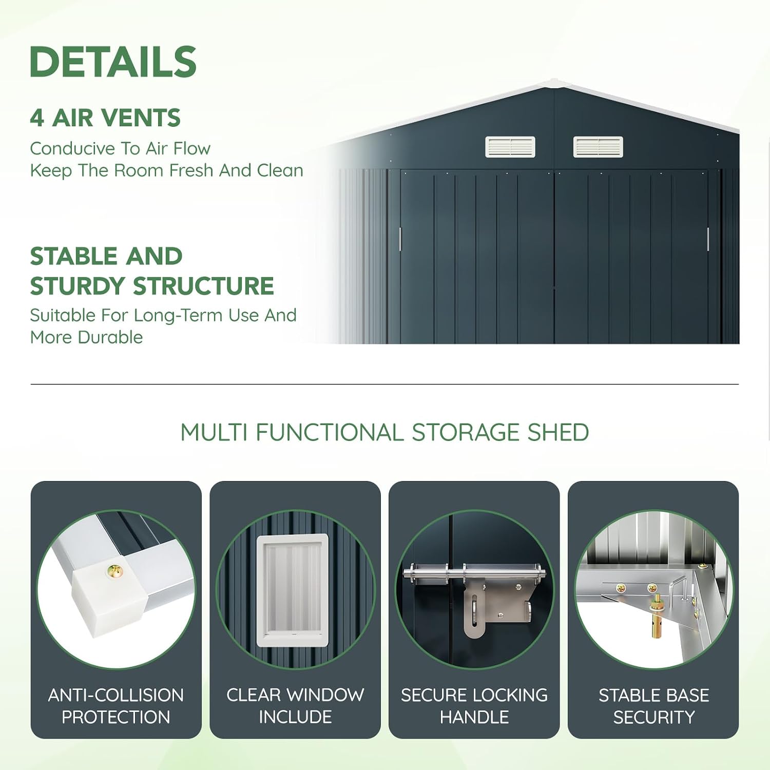 10x12x7.5FT Dış Mekan Çelik De - Outdoor Furniture With Storage incelemesi ve fiyatı