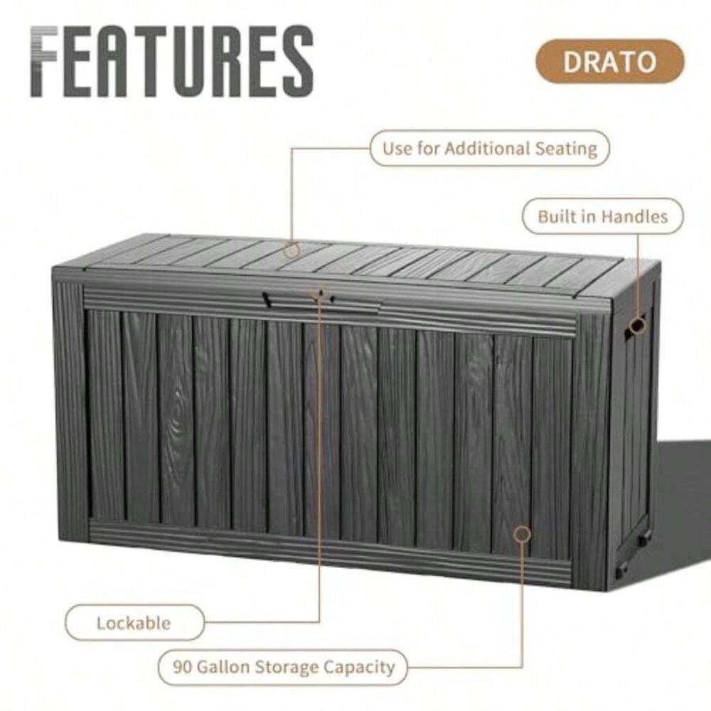 90 Galonluk Dış Mekan Saklama  - Outdoor Furniture Weatherproof incelemesi ve fiyatı