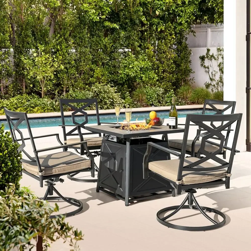 5 Parçalı Dış Mekan Veranda Mo - Outdoor Furniture Set With Fire Pit incelemesi ve fiyatı