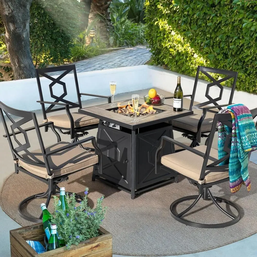 5 Parçalı Dış Mekan Veranda Mo - Outdoor Furniture Set With Fire Pit incelemesi ve fiyatı