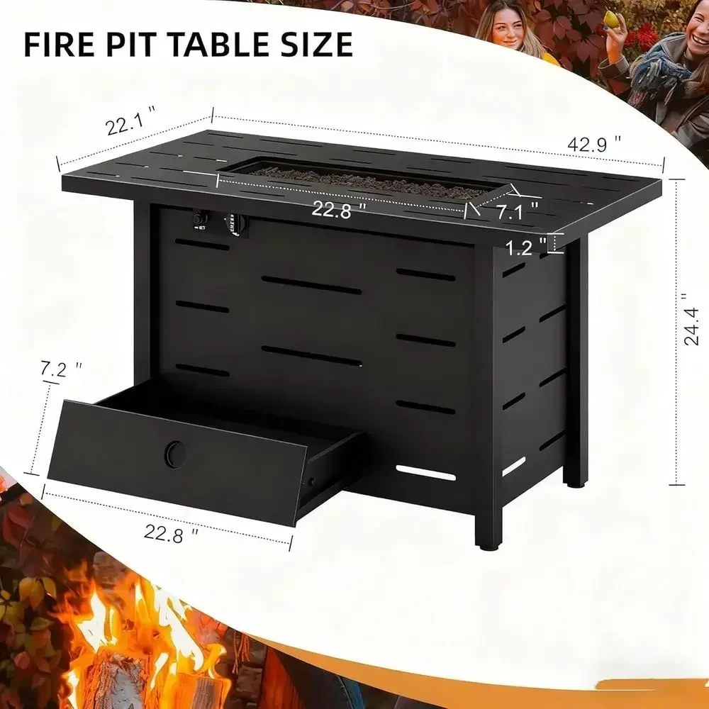 4 Parçalı Açık Hava Hasır Bahç - Outdoor Furniture Set With Fire Pit incelemesi ve fiyatı