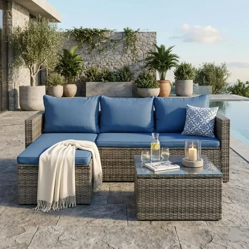 4 Parçalı Açık Hava Hasır Bahç - Outdoor Furniture Set With Fire Pit incelemesi ve fiyatı